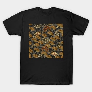 beautiful dragon pattern with ocean waves T-Shirt